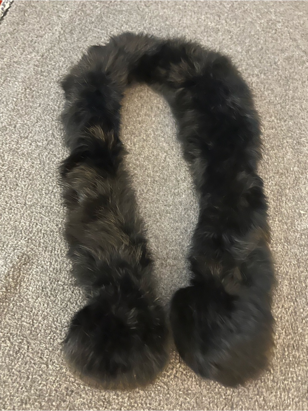 Luxury Black pull-through faux fur scarf